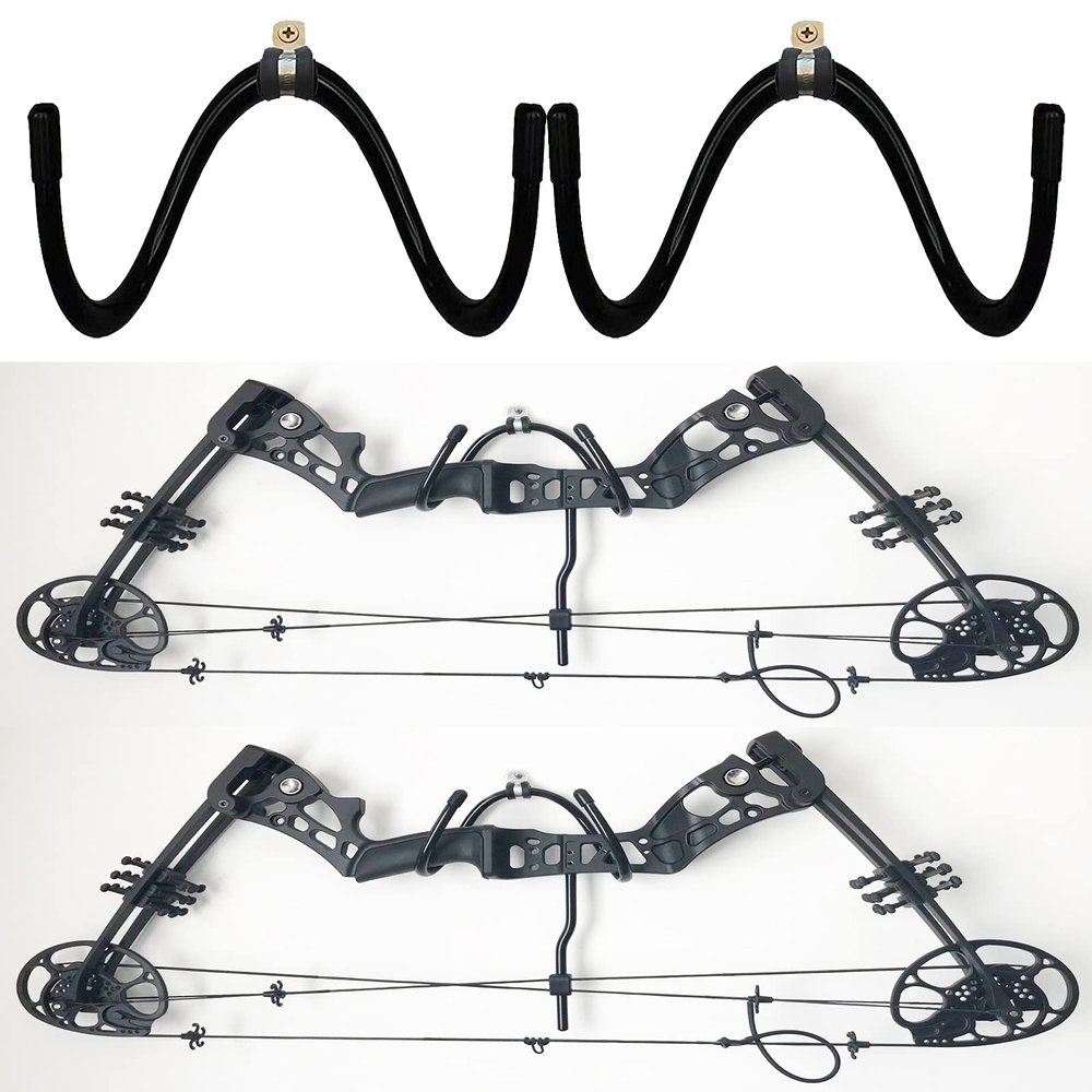 AUXPhome 2 Pack Wall Storage Display Rack - Bow Hanger Hooks Wall Holder - No Scratches - Hold up to 20 Lbs - Hold 2 Bows