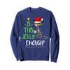 Is This Jolly Enough Black Cat Merry Christmas Tree Lights Sweatshirt view 1