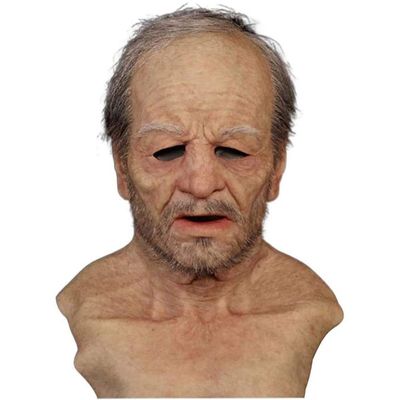 Dan&Dre Halloween Latex Old Man Face Cover Halloween Fancy Dress Head for Masquerade Realistic Headgear, One Size