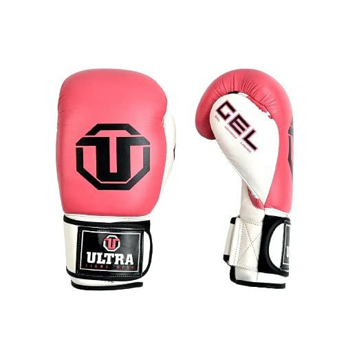 Pink Gel Powerlock Gloves Women's Leather Boxing Gloves 12 oz Punching Gloves