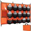 VISEMAN 15-Pocket Baseball Dugout Organizer - Hanging Equipment Rack for Helmets & Gloves - Includes 7 Fence Hooks & Carry Bag - Softball Team Gear view 1