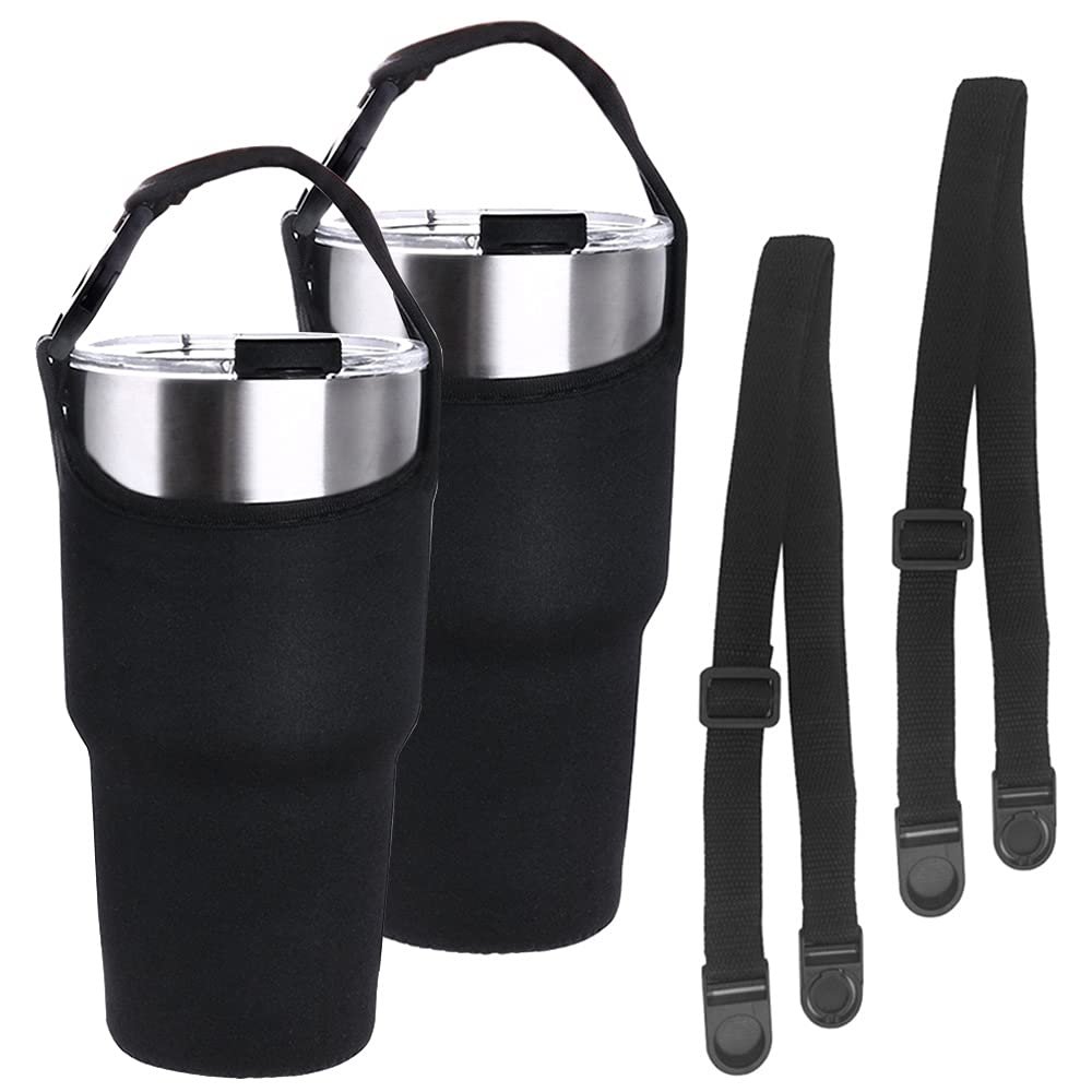 2 Pack 30oz Tumbler Carrier Holder,DanziX Neoprene Sleeve Replacement with Carrying Handle-Black