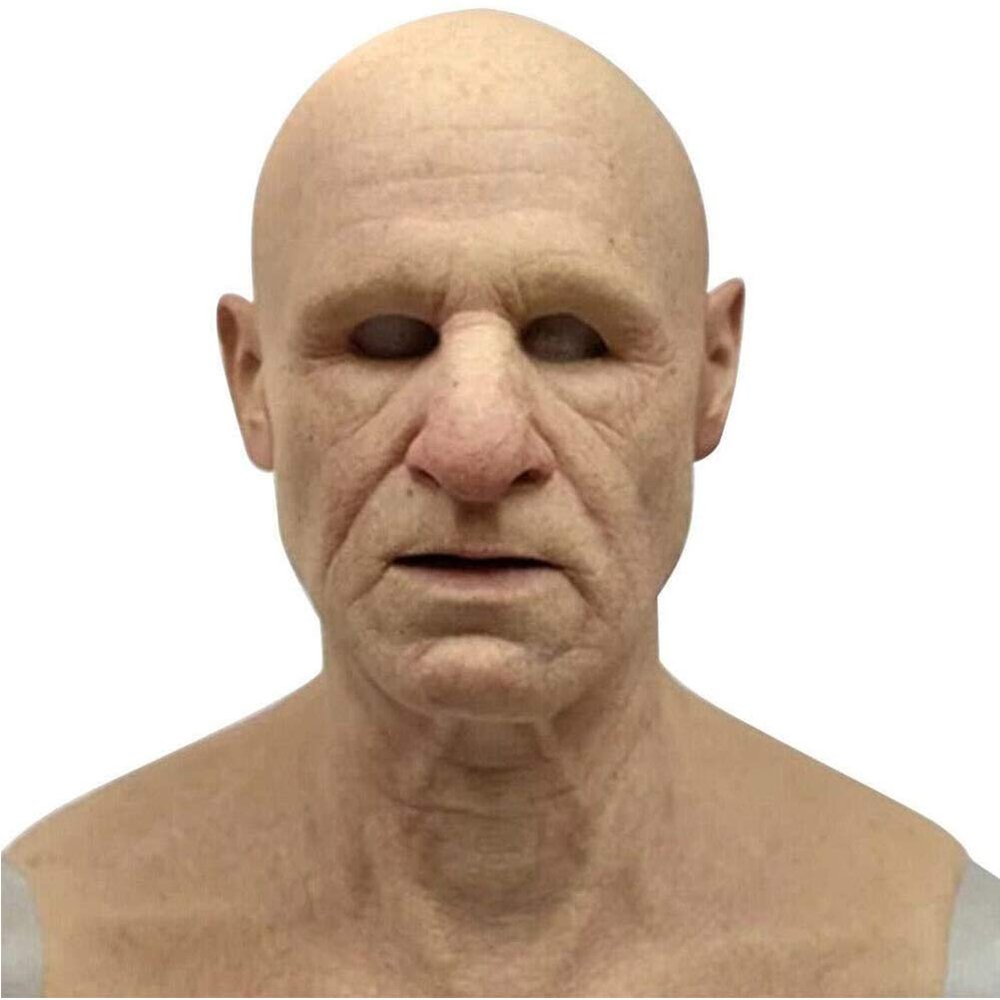 Dan&Dre Halloween Latex Old Man Face Cover Halloween Fancy Dress Head for Masquerade Realistic Headgear, One Size