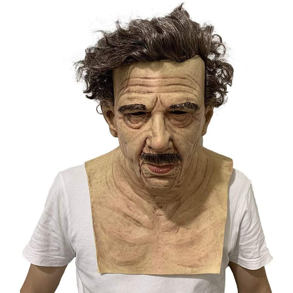 Dan&Dre Halloween Latex Old Man Face Cover Halloween Fancy Dress Head for Masquerade Realistic Headgear One Size