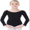 danswan Long Sleeve Leotards for Girls Toddler Kids Dance Ballet Gymnastic Bodysuit Outfit Leotard (4-5T, Black) view 1