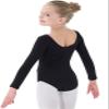 danswan Long Sleeve Leotards for Girls Toddler Kids Dance Ballet Gymnastic Bodysuit Outfit Leotard (4-5T, Black) view 2