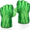 PROVAINT Superhero Gloves for Kids - Soft Plush Boxing Mitts with Secure Grip for Role Play, Halloween Dress Up, Birthday Gifts - Green Hero Costume Accessories for Children and Adults Green view 1