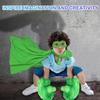 PROVAINT Superhero Gloves for Kids - Soft Plush Boxing Mitts with Secure Grip for Role Play, Halloween Dress Up, Birthday Gifts - Green Hero Costume Accessories for Children and Adults Green view 2