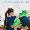 PROVAINT Superhero Gloves for Kids - Soft Plush Boxing Mitts with Secure Grip for Role Play, Halloween Dress Up, Birthday Gifts - Green Hero Costume Accessories for Children and Adults Green view 3