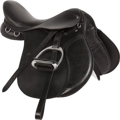 All Purpose Black Premium Leather English Riding Horse Saddle Starter KIT 15 16 17 18 (17")