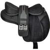 Synthetic Treeless Freemax Horse Saddle All Purpose Size 14" to 18 Inch Seat Free Matching Girth and A Set of Aluminum Stirrup (Black, 17" Seat) view 1