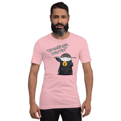 Greetings Warrior - Namazu Fantasy Short-Sleeve Unisex T-Shirt Pink
