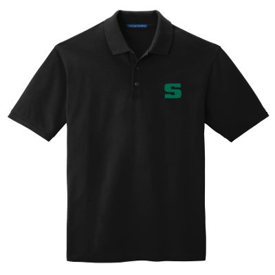 J2 Sport Slippery Rock Mens Adult Polo  NCAA Collegiate Short Sleeve Polo Shirt Black