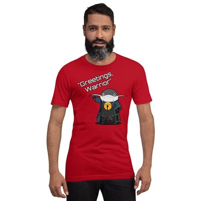 Greetings Warrior - Namazu Fantasy Short-Sleeve Unisex T-Shirt Red