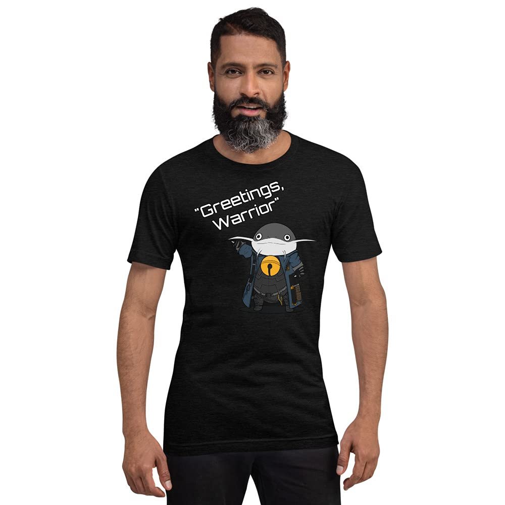 Greetings Warrior - Namazu Fantasy Short-Sleeve Unisex T-Shirt Black Heather