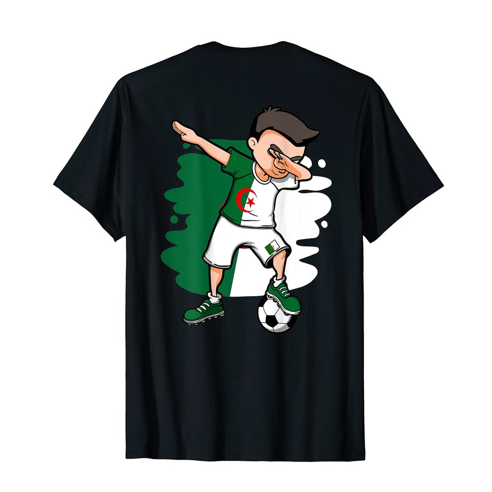 Dabbing Soccer Boy - Algeria Jersey Algerian Football Lovers T-Shirt