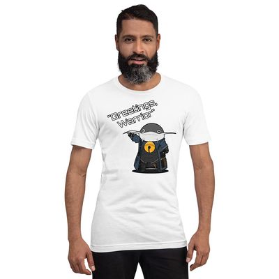 Greetings Warrior - Namazu Fantasy Short-Sleeve Unisex T-Shirt White