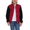 Mowbeat Kids Baseball Jacket Boys Bomber Jackets Casual School Uniform Girls Red Outerwear with Black Sleeves 11-12Years view 1
