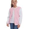 Mowbeat Kids Baseball Jacket Girls Bomber Jackets Boys Varsity Coats Top for Girl Sports Track Outerwear (PINK, 3-4T) view 1