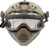 Airsoft Tactical Fast Helmet Military Half Mask with 3D Split Safety Goggles, Used for Airsoft Paintball Hunting Role-Playing CS Games, TAN view 1