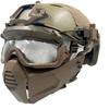 Airsoft Tactical Fast Helmet Military Half Mask with 3D Split Safety Goggles, Used for Airsoft Paintball Hunting Role-Playing CS Games, TAN view 2