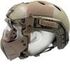 Airsoft Tactical Fast Helmet Military Half Mask with 3D Split Safety Goggles, Used for Airsoft Paintball Hunting Role-Playing CS Games, TAN view 3