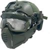 Airsoft Tactical Fast Helmet Military Half Mask with 3D Split Safety Goggles, Used for Airsoft Paintball Hunting Role-Playing CS Games, Green view 2