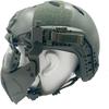 Airsoft Tactical Fast Helmet Military Half Mask with 3D Split Safety Goggles, Used for Airsoft Paintball Hunting Role-Playing CS Games, Green view 3