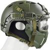 Airsoft Tactical Fast Helmet Military Half Mask with 3D Split Safety Goggles, Used for Airsoft Paintball Hunting Role-Playing CS Games, Green view 4