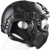 Airsoft Tactical Fast Helmet Military Half Mask with 3D Split Safety Goggles, Used for Airsoft Paintball Hunting Role-Playing CS Games Q185-HelmetG-BK General type view 2