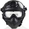 Airsoft Tactical Fast Helmet Military Half Mask with 3D Split Safety Goggles, Used for Airsoft Paintball Hunting Role-Playing CS Games Q185-HelmetG-BK General type view 3