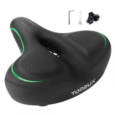TONBUX Wide Bike Seat for Men & Women, Comfortable Peloton Bike Seat Cushion, Large Bicycle Seat for Stationary, Exercise, Ebike, Cruiser, Mountain Bike