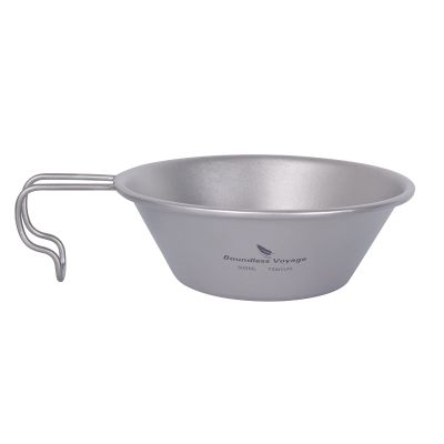 Boundless Voyage 300ml Titanium Sierra Cup Bowl with Handle Portable Lightweight for Camping Hiking A-Ti1090T