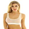 Agoky Women's Wide Strap Mesh Pullover Sports Bra Breathable Yoga Tank Cami Running Vest White 3X-Large view 1