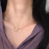 Aimee La Simple Design Hollow Square Pendant Necklace for Women Geometric Metal Clavicle Chain Female Summer Jewelry Accessories-20008-gold view 4