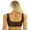 Agoky Women's Wide Strap Mesh Pullover Sports Bra Breathable Yoga Tank Cami Running Vest Black 3X-Large view 4