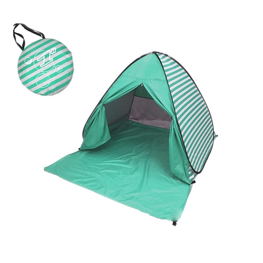 Premium Beach Tent Easy Setup,Pop-up Sun Shelter with UPF 50+ Rated Sun Protection & Extended Porch - Beach Essentials