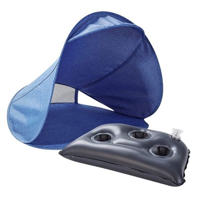 Pop Up Beach Tent,Mini Size Beach Shelter Tent,Instant Portable Beach Sun Shade Tent with Carry Bag,Air Pillow (Color : Blue)