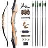 ZSHJGJR Archery 62" Takdown Recurve Bow 30-50 Lbs Hunting Bow Right Handed Wood Bow Riser American Hunting Longbow for Archery Hunting (35lbs, Bow and Arrow Set) view 1