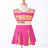 easyforever Girls Cheer Leader Outfit Cheerleading School Uniform Letter Print Tank Top with Pleated A-Line Skirt Set Hot Pink 8 Years view 3