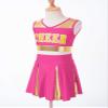 easyforever Girls Cheer Leader Outfit Cheerleading School Uniform Letter Print Tank Top with Pleated A-Line Skirt Set Hot Pink 8 Years view 4