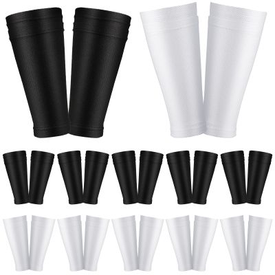 Skylety 4 Pairs Soccer Shin Guard Sleeves Calf Compression Sleeves Football Leg Sleeve Compression Support Sports Sleeve Socks for Men and Women for Soccer Sport Running Cycling