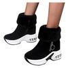 Hbeylia Platform Winter Snow Boots for Women Ladies with Fleece Lining Fashion Casual Suede Faux Fur Lined Round Toe Chunky Bottom High Heels Ankle Booties Warm Dress Short Boots with Side Zip view 1