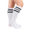 Durio Toddler Knee High Socks Soft Girls Knee High Socks for Toddler Girls Cute Toddler Kids Tube Socks 01 White w Black view 2
