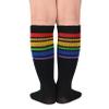 Durio Kids Rainbow Socks Cute Toddler Knee High Socks Soft Girls Knee High Socks for Toddler Girls 01 Black Rainbow view 3