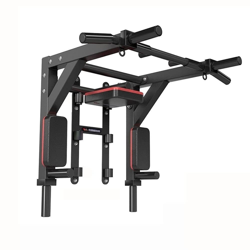 Pull-Up Bar Home Gym Pull Up Bar, Wall-Mounted Adjustable Height Horizontal Bar, 90-Degree Flip Steel Chin Bar, Bearing 400kg (Color : Black)
