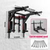 Pull-Up Bar Home Gym Pull Up Bar, Wall-Mounted Adjustable Height Horizontal Bar, 90-Degree Flip Steel Chin Bar, Bearing 400kg (Color : Black) view 2