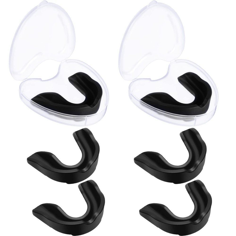 BBTO 6 Pcs Youth Kids Mouth Guard for Sports, Boys Girls Mouth Guard with Case, Mouthguard for Wrestling Boxing Basketball Hockey Football(Classic Style,Black)