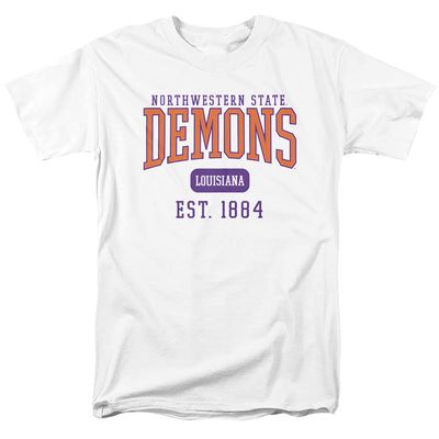 Northwestern State University Official Est. Date Unisex Adult T Shirt,White, 4X-Large