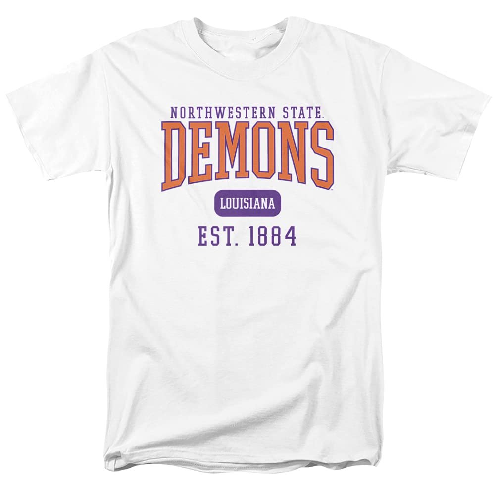 Northwestern State University Official Est. Date Unisex Adult T Shirt,White, 4X-Large